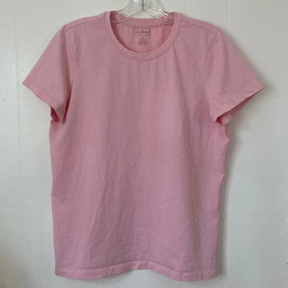 Pink LL BEAN Cotton Short Sleeve Tee Top - Picture 1 of 2